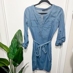 JCPenny Ana Denim Dress with Belt. This dress is blue and a size small (4-6).